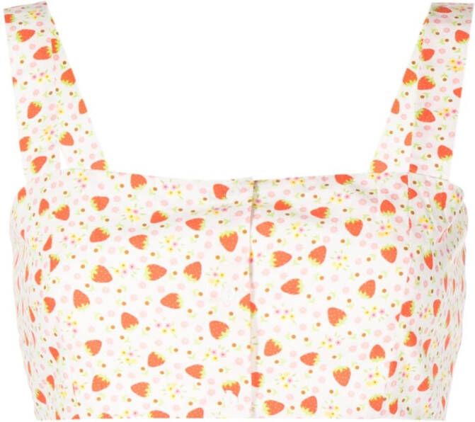 Batsheva Blouse met print Wit
