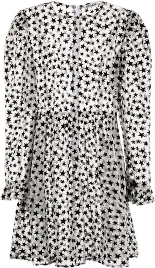Batsheva Mini-jurk met bloemenprint Zwart