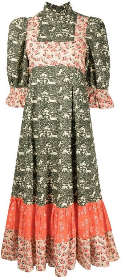 Batsheva x Laura Ashley jurk met patchwork Veelkleurig