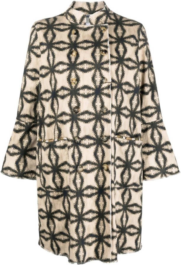 Bazar Deluxe Jas met print Beige