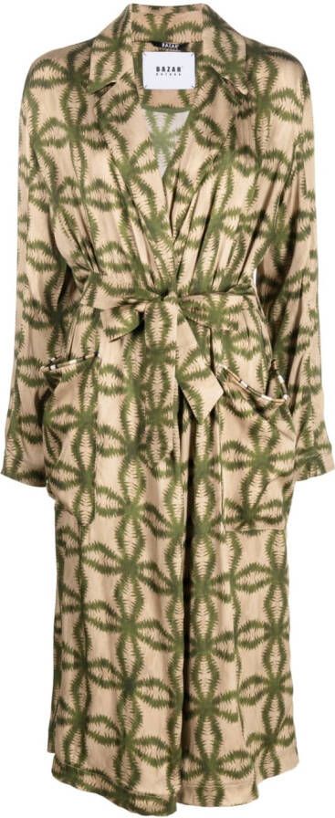 Bazar Deluxe Trenchcoat met print Groen