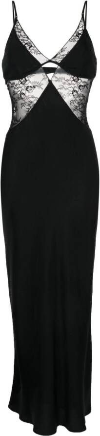 BEC + BRIDGE Maxi-jurk met kanten detail Zwart