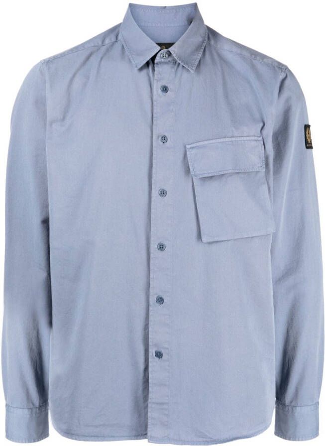 Belstaff Overhemd met logopatch Blauw