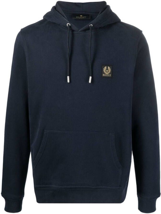 Belstaff Hoodie met logopatch Blauw