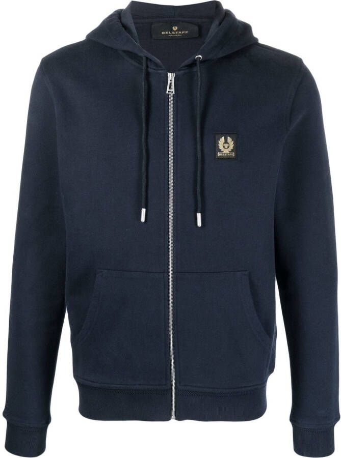 Belstaff Hoodie met logopatch Blauw