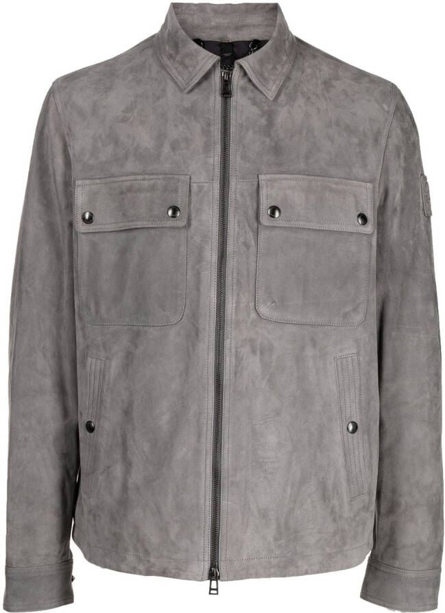 Belstaff Leren shirtjack Grijs