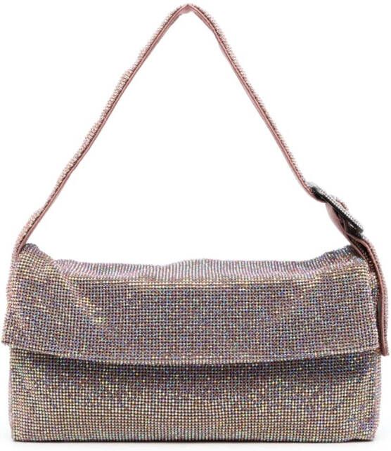 Benedetta Bruzziches Schoudertas verfraaid met kristallen Roze