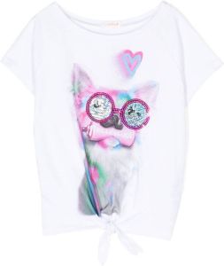 Billieblush T-shirt met kattenprint Wit