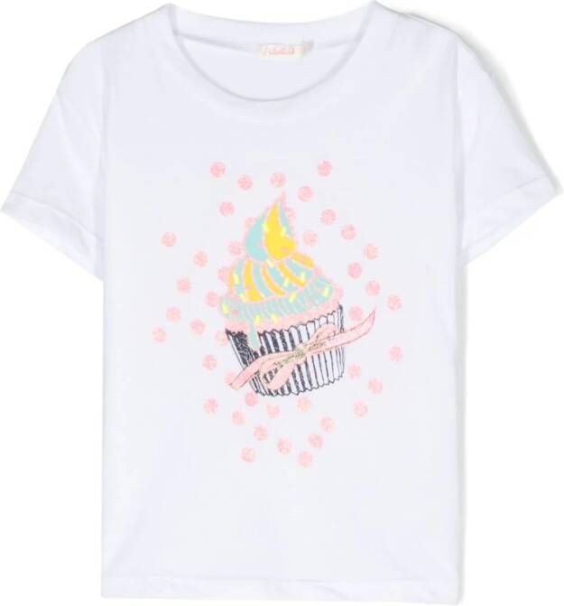 Billieblush Katoenen T-shirt met logoprint Wit