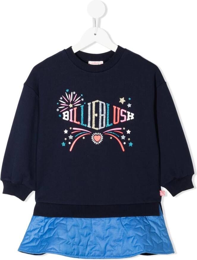 Billieblush Sweaterjurk met logoprint Blauw