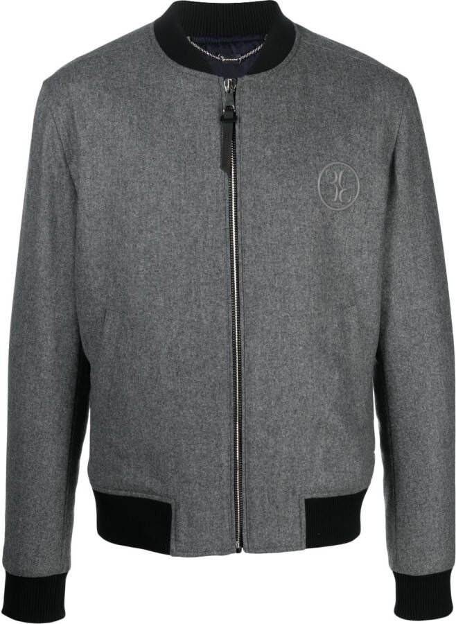 Billionaire Bomberjack met geborduurd logo Grijs