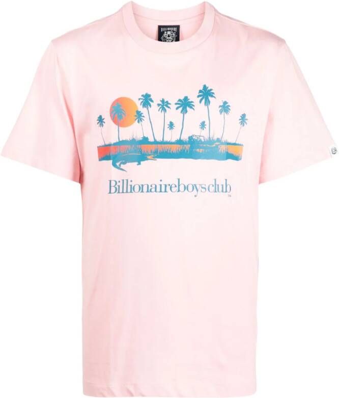 Billionaire Boys Club T-shirt met palmboomprint Roze