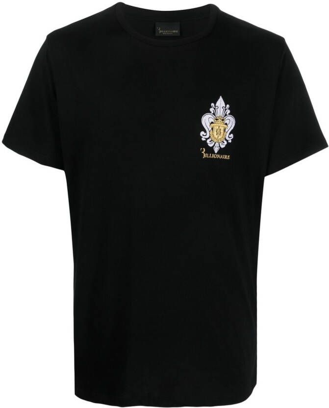 Billionaire T-shirt met logoprint Zwart