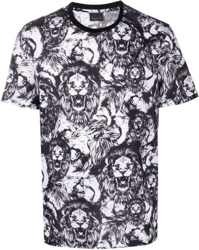 Billionaire T-shirt met leeuwprint Wit
