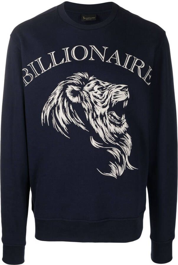 Billionaire Sweater met logoprint Blauw