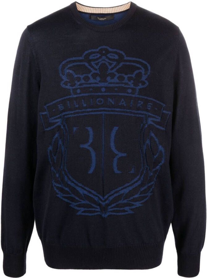Billionaire Pullover met logoprint Blauw