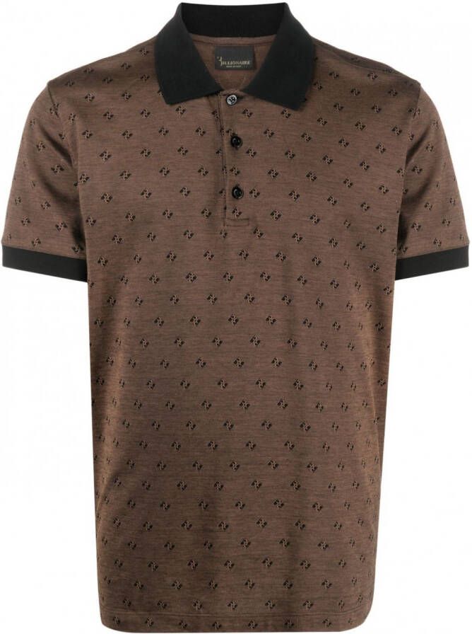 Billionaire Poloshirt met geborduurd logo Bruin