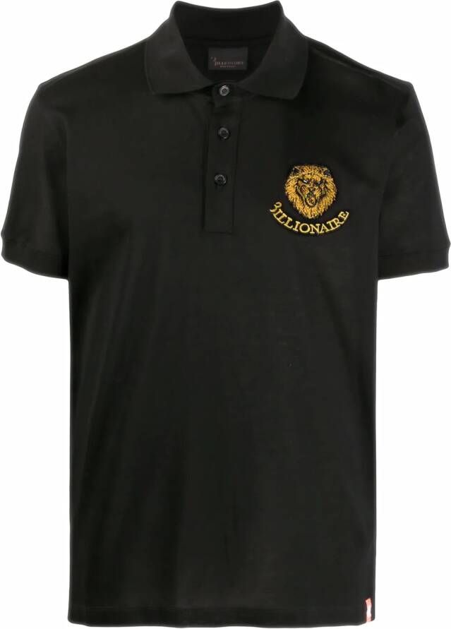 Billionaire Poloshirt met logopatch Zwart