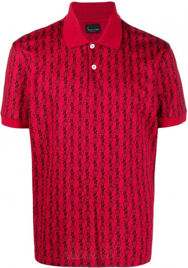 Billionaire Poloshirt met logoprint Rood