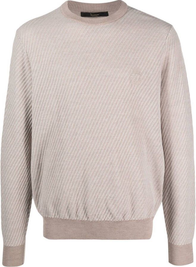 Billionaire Geribbelde trui Beige