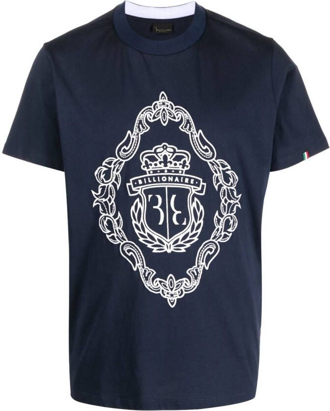 Billionaire T-shirt met geborduurd logo Blauw