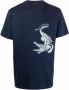 Billionaire T-shirt met krokodillenprint Blauw - Thumbnail 1