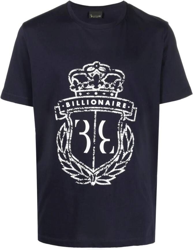 Billionaire T-shirt met logoprint Blauw