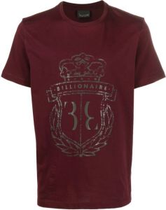 Billionaire T-shirt met logoprint Paars