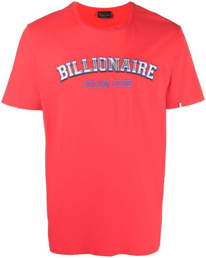 Billionaire T-shirt met logoprint Rood