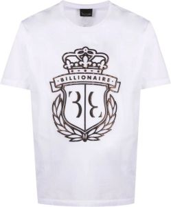 Billionaire T-shirt met wapenschildprint Wit