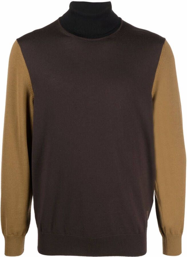 Billionaire Trui met colourblocking Bruin