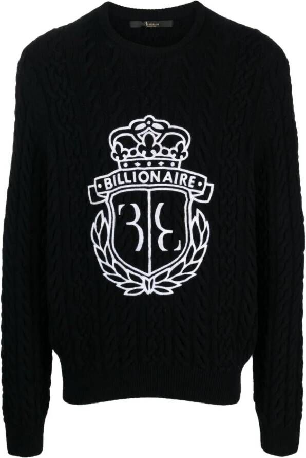 Billionaire Trui met geborduurd logo Zwart