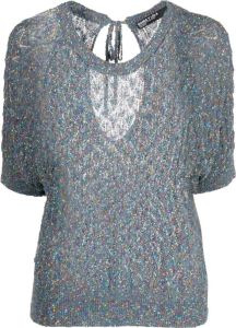 Bimba y Lola chunky-knit short-sleeved top Blauw