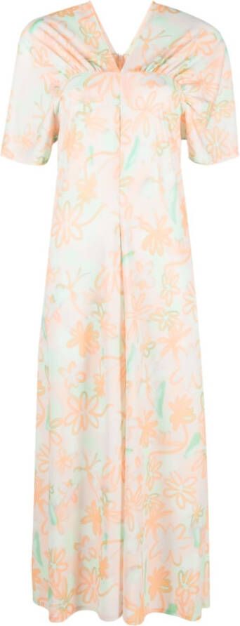 Bimba y Lola Midi-jurk met bloemenprint Beige