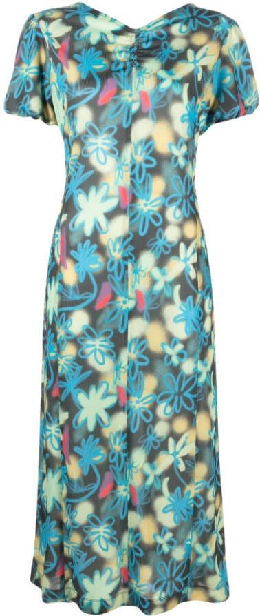 Bimba y Lola Midi-jurk met bloemenprint Groen