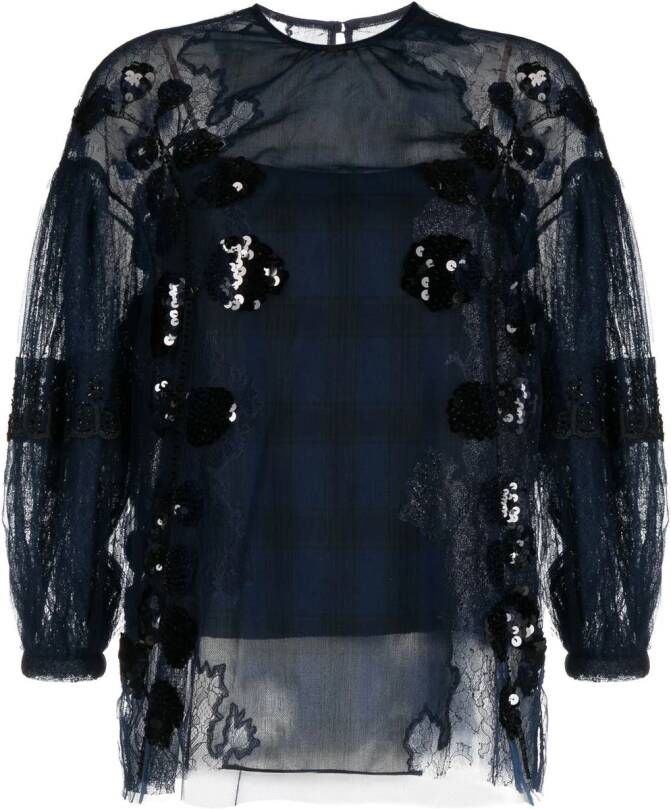 Biyan Blouse met pailletten Blauw