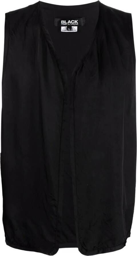 Black Comme Des Garçons Gilet met geborduurd logo Zwart