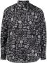 Black Comme Des Garçons Overhemd met hartprint Zwart - Thumbnail 1
