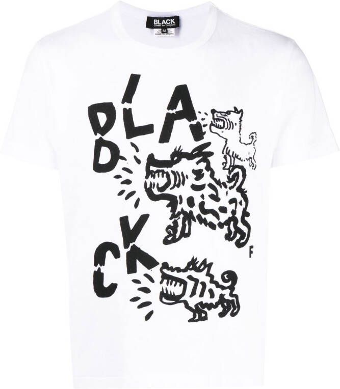 Black Comme Des Garçons T-shirt met logoprint Wit