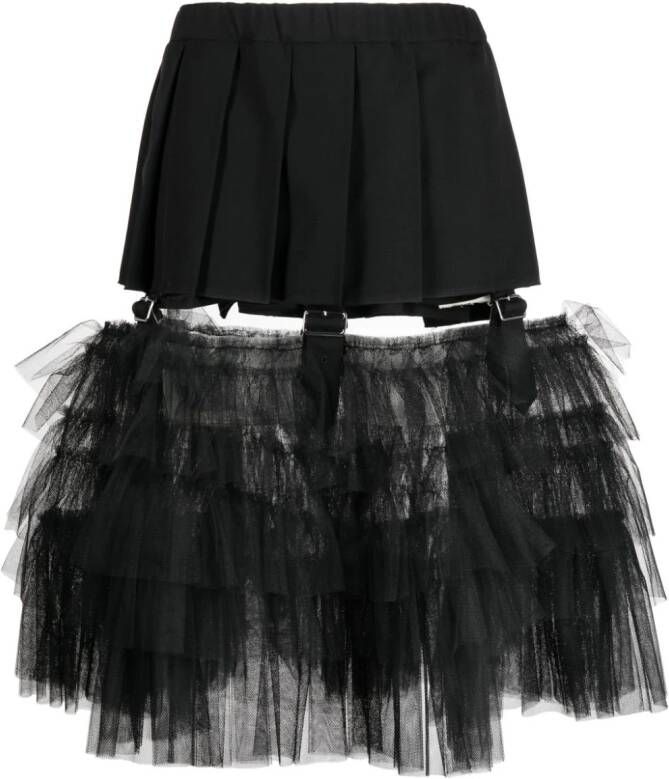 Black Comme Des Garçons Shorts met geplooid detail Zwart