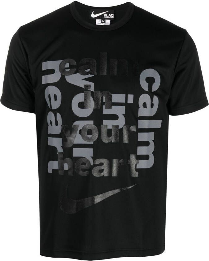 Black Comme Des Garçons T-shirt met tekst Zwart