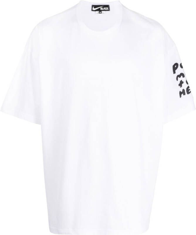 Black Comme Des Garçons T-shirt met tekst Wit