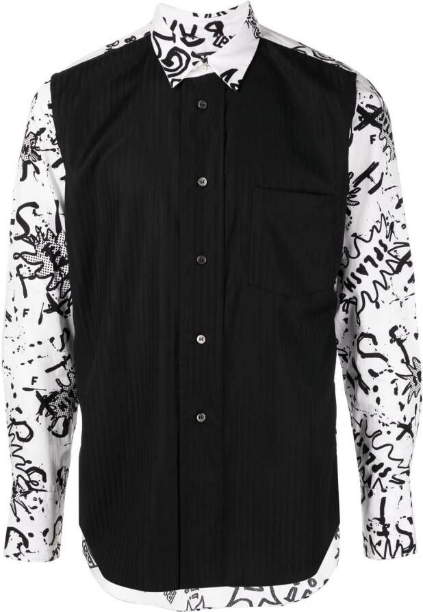 Black Comme Des Garçons Sweater met print Zwart