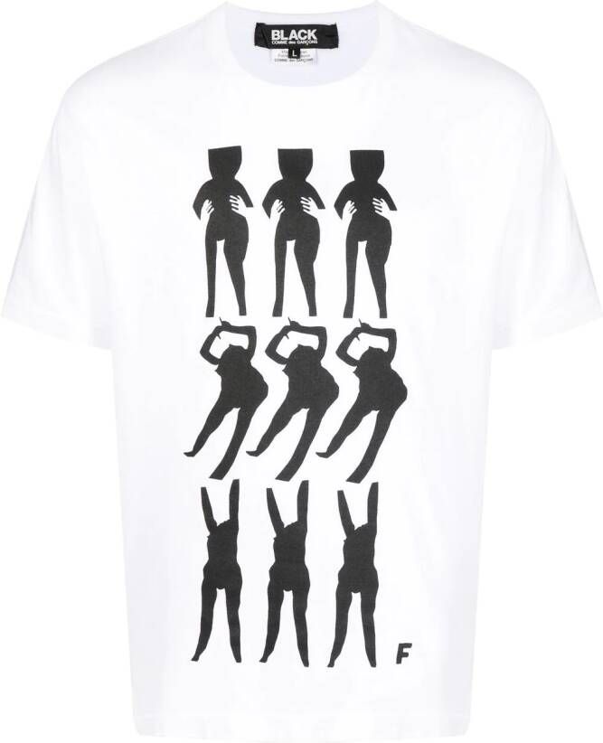 Black Comme Des Garçons T-shirt met grafische print Wit