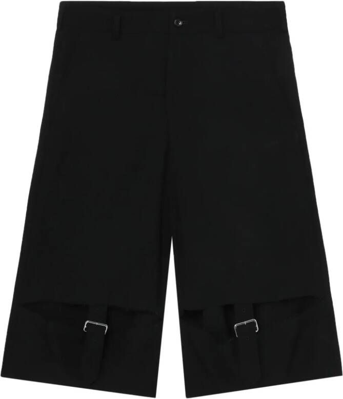 Black Comme Des Garçons Wollen shorts Zwart