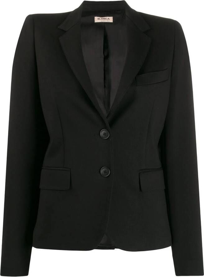 Blanca Vita Blazer met enkele rij knopen Zwart