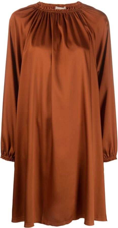 Blanca Vita Jurk met gesmockt detail Oranje