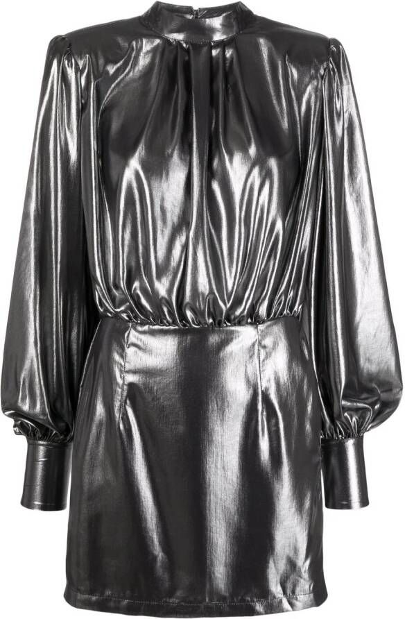 Blanca Vita Mini-jurk met pofmouwen Zilver