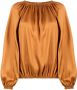 Blanca Vita Blouse met ruche Bruin - Thumbnail 1