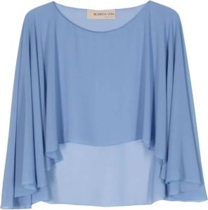 Blanca Vita Semi-doorzichtige blouse Blauw